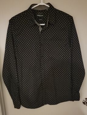 Kenneth Cole NEW YORK Black Dress Shirt -  Dot Pattern